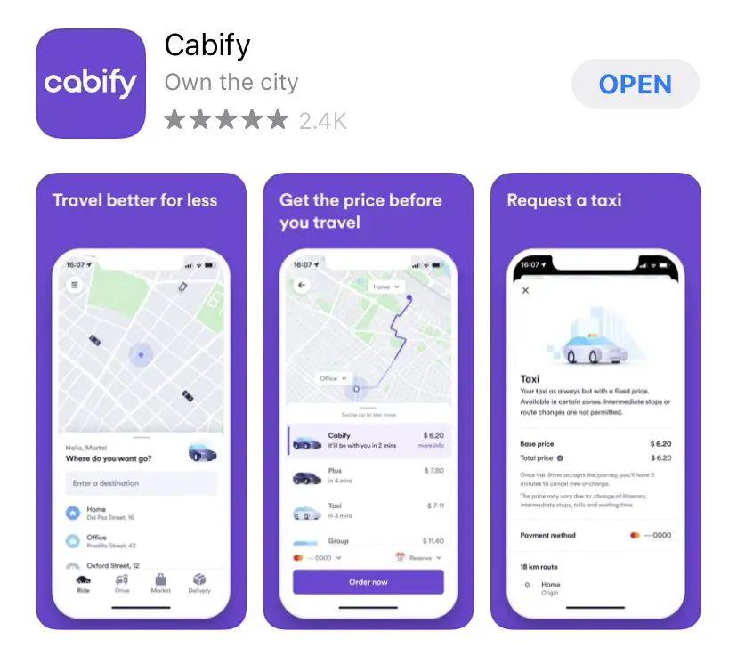 taxis in barcelona app cabify