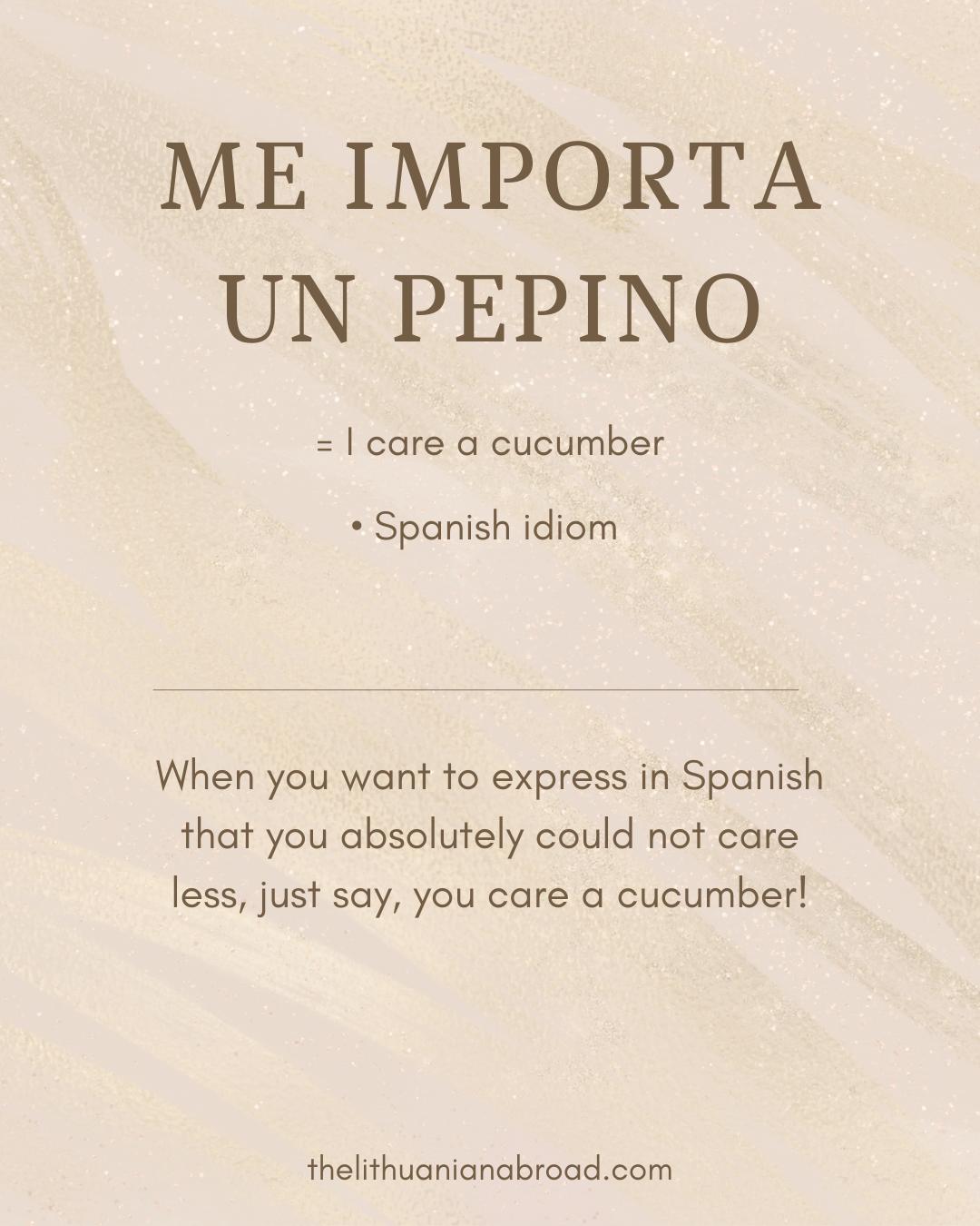 Spanish sayings me importa un pepino 