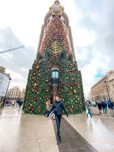 December in Madrid Christmas lights Four Seasons