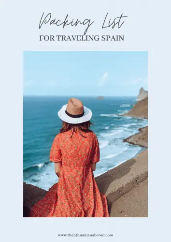 packing list for travelling Spain