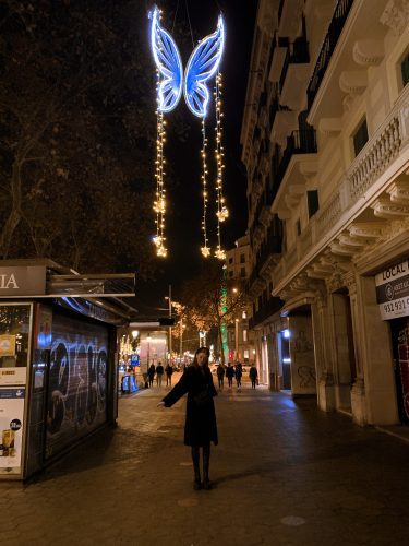 Christmas lights in barcelona in november