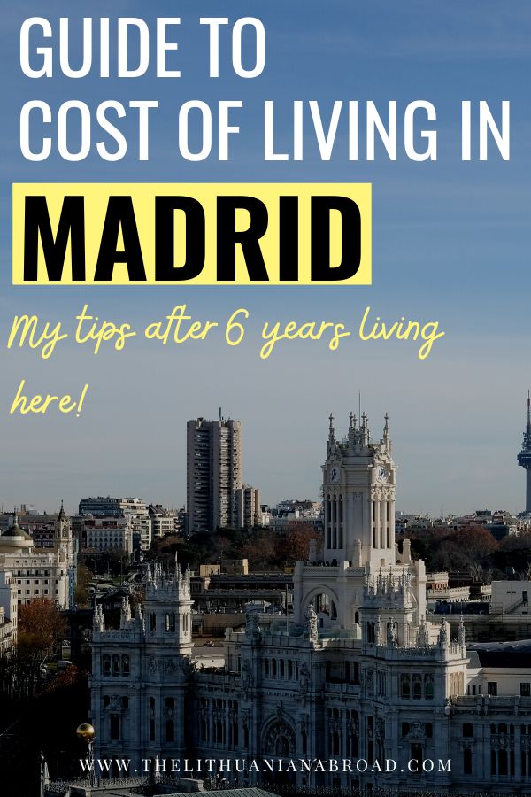 cost of living in madrid Cibeles transportation 