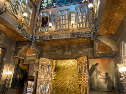 famous buildings in barcelona in winter palau guell main room